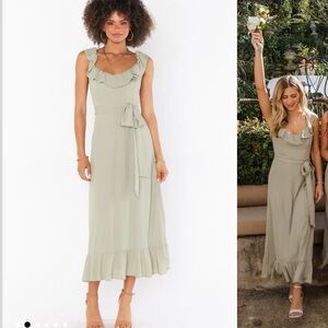 Alexis Midi Dress ~ Moss Green Crisp × 1
XS